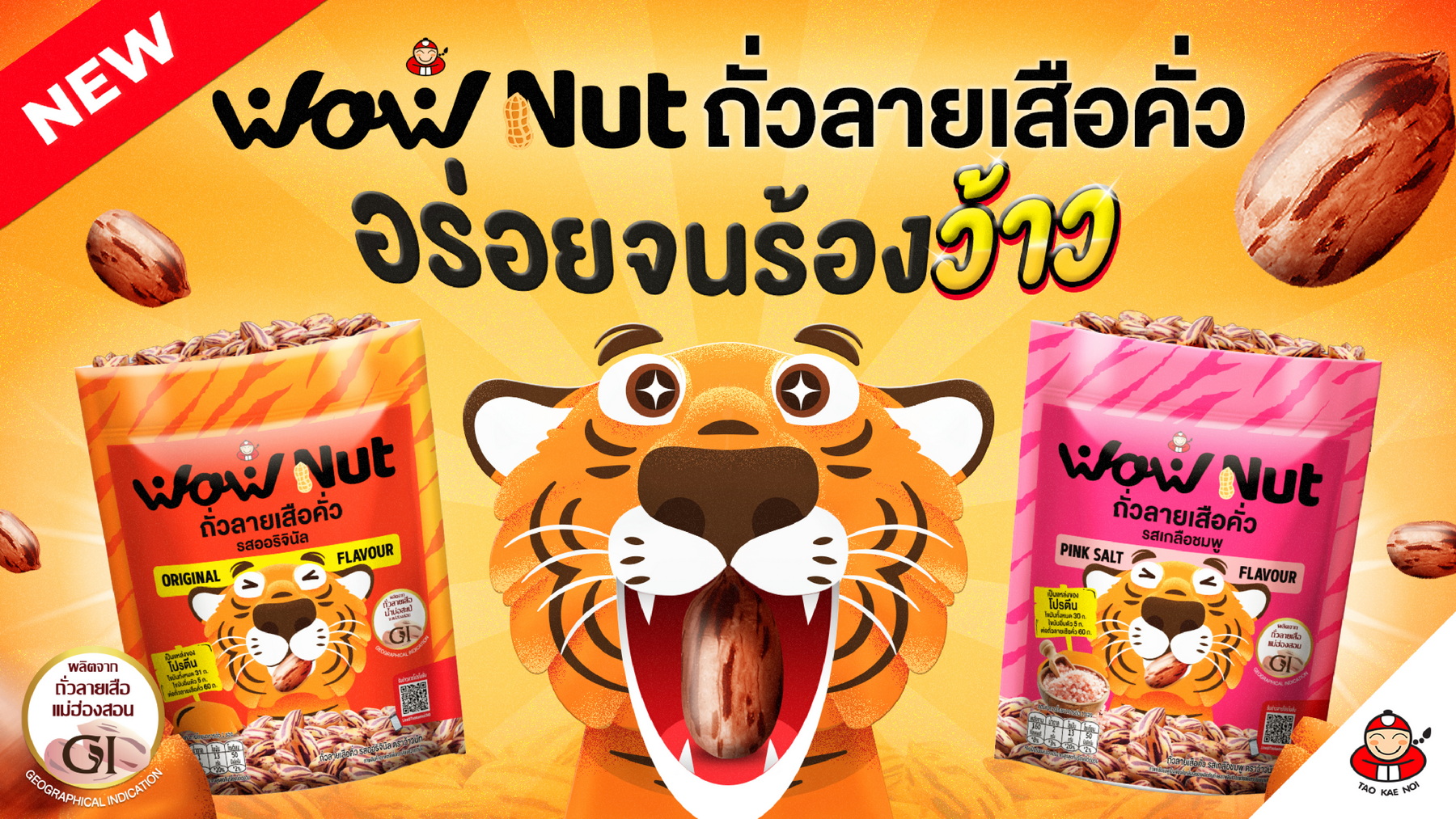 เถ้าแก่น้อย เปิดตัว #WoWNut ถั่วลายเสือคั่ว สุดว้าว! ชูของดี GI แม่ฮ่องสอน   ลุยตลาด Healthy Snack ยกระดับคุณภาพชีวิตเกษตรกรไทย